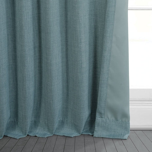 HPD Half Price Drapes BOCH-LN185-P Faux Linen Room Darkening Curtain (1 Panel) 50 X 84, BOCH-LN18537-84, Sea Thistle