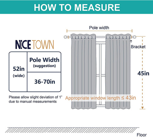 NICETOWN Sheer Curtains for Small Window - Thick Linen Look Window Covering Semi-Voile Drapes for Laundry with Grommet Top ?White, 52 Inch Width, 45 Inch Length, 1 Pair