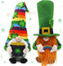 St. Patrick's Day Gnome Irish Leprechaun Tomte for March Saint Paddy's Day Gift Rainbow Nisse Handmade Scandinavian Folklore Shamrock Elf Dwarf Home Household Kitchen Tiered Tray Decorations Set of 2