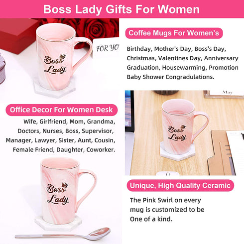 Boss Gifts For Women - Boss Lady Gifts For Women, Gifts For Boss Women, Boss Day Gifts For Women, Promotion Gifts For Women, Gifts For Female Boss, Boss Babe Gifts For Women, 14Oz Boss Lady Mug Gift