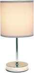 Chrome Mini Basic Table Lamp with Fabric Shade, Slate