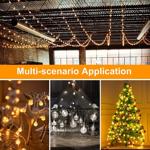 String Lights Battery Operated,Yogle100LED 49ft Globe String Lights with Remote&Timer IP65 Waterproof Outdoor,10 Lighting Modes USB Plug Indoor Led String Lights for Birthday Bedroom Party Patio Decor