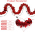 Valentines Day Red Heart Tinsel Garland, 39.3 ft Valentines Decor, Red Shiny Garland, Hanging Metallic Tinsel Ornaments, Valentines Day Decorations for Tree Wreath Wedding Party Decoration Supplies