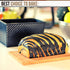 HiliStar Pullman Loaf Pan Set - with Lid Cover, Dough Scraper, Cutter, Rubber Sponge - Aluminum Pain De Mie Non-stick Bread pan with lid, Black Baking box Toast Bread bakeware - 8.3"x4.7"x4.4"
