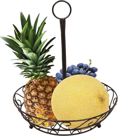 Sorbus® 2-Tier Countertop Fruit Basket Holder & Decorative Bowl Stand”Perfect for Fruit, Vegetables, Snacks, Household Items, and Much More (Bronze)