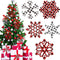 60 Pieces Christmas Snowflakes Cutouts Ornaments Red White Black Buffalo Plaid Christmas Snowflake Paper Cutouts with Ribbon for Christmas Party Decor Accessories (Simple Style)