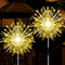 JJGoo Solar Garden Lights, 2 Pack 120 LEDs 2 Lighting Modes Waterproof Fireworks Light for Outdoor Patio Walkway Pathway Decorative - Warm White