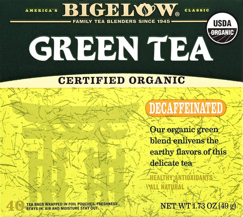 Bigelow Decaffeinated Organic Green Tea Bags, 40 ct