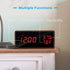 Wood Digital Alarm Clock for Bedrooms, Real Wood,Time Temperature Humidity, 3 Sets of Alarms, Adjustable Brightness