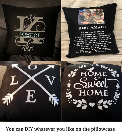 4-Pack 100% Cotton Comfortable Solid Decorative Throw Pillow Case Square Cushion Cover Pillowcase Sublimation Blank Pillow Covers(Cover Only,No Insert) (26x26 inch/ 66x66cm, Black)