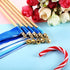 40 Pieces Mix Color Ribbon Wands Sticks with Bell Fairy Stick Party Streamers for Wedding Party (White, Blue, Light Blue)