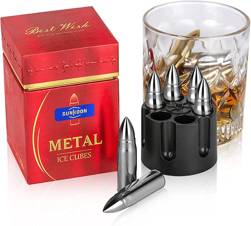 Gifts for Dad, Stainless Steel Whiskey Stone 6XL, Unique Fathers Day Christmas Birthday Stocking Stuffers Gift Ideas for Men Father Him, Chilling Ice Cubes Box Cool Gadgets Boyfriend Husband