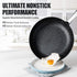 MICHELANGELO Small Frying Pan with Lid, Hard Anodized Frying Pan Nonstick, 8 Inch Frying Pan with Granite-derived Coating, 8 Inch Skillet with Lid, Nonstick Frying Pan with Lid