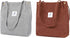 2Pcs Corduroy Tote Bags, Etercycle Women's Casual Shoulder Bag Big Capacity Reusable Grocery Handbags with Inner Pocket For Work Beach Lunch Travel And Shopping