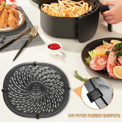 Air Fryer Grill Pan For 7QT Power XL Gowise Air Fryers, Premium Nonstick Coating Crisper Plate, Air Fryer Replacement Parts Tray, Air Fryer Racks with Rubber Feet, Dishwasher Safe