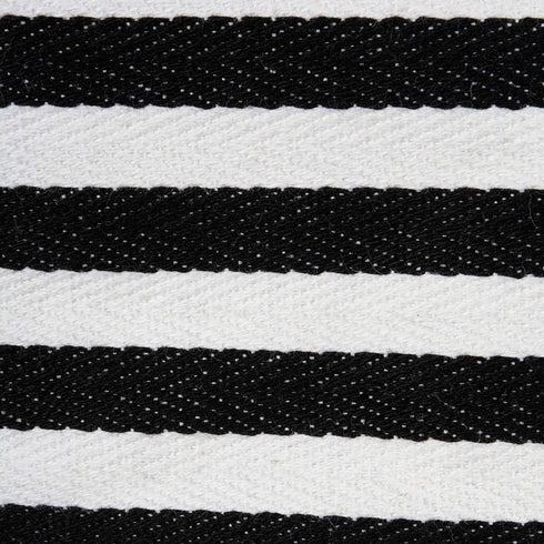 DII Laundry Storage Collection Cabana Stripe Collapsible and Waterproof Bins, Small Rectangle, 12x7.5, Black, 2 Piece