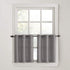 No. 918 Montego Grommet Textured Kitchen Curtain Tier Pair, 56" x 36", Nickel Gray