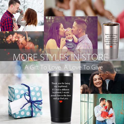 Thank You For Being My Boyfriend 20 OZ Tumbler.Valentines Day Gifts.Dating,Anniversary,Birthday,Christmas Gifts for Boyfriend,Husband,Fiance,Men,Naughty Sexy Beast Travel Mug(Black)