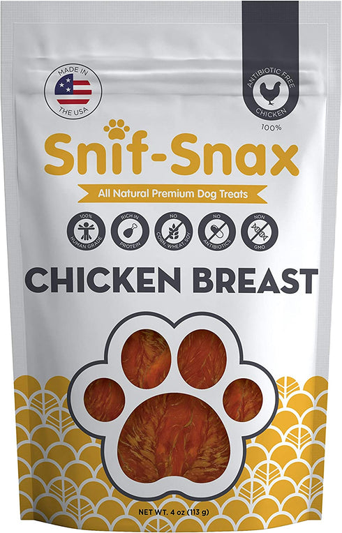 Snif-Snax Human Grade Dog Treats - All-Natural Smoked Chicken Breast, 4 oz