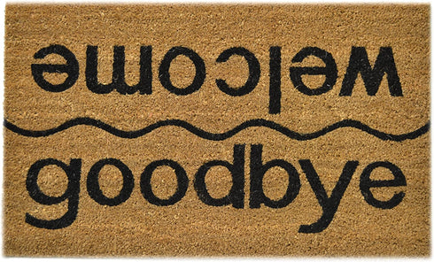 Imports Decor Vinyl Back Coir Doormat, Welcome-goodbye, 18-Inch by 30-Inch