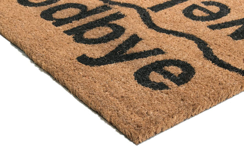 Imports Decor Vinyl Back Coir Doormat, Welcome-goodbye, 18-Inch by 30-Inch