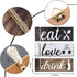 9PCS Kitchen Wall Decor Wooden Home Signs, Rustic Love Drink Eat Signs Kitchen Decor Home Wall Plaque with Hanging Hole and Invisible Nails, Kitchen Art Dining Room Bar Cafe Decoration