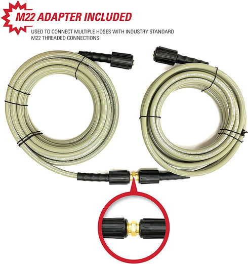 Simpson Cleaning 40224 Morflex Series 3300 PSI Pressure Washer Hose, Cold Water Use, 1/4 Inch by 25 Feet, Natural