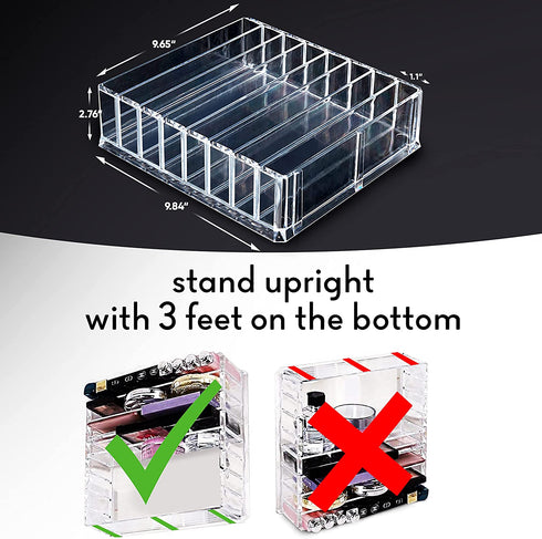 Acrylic Makeup Palette Organizer 8 Spaces Makeup Holder Organizer For Vanity Clear Cosmetics Makeup Organizer for Drawers