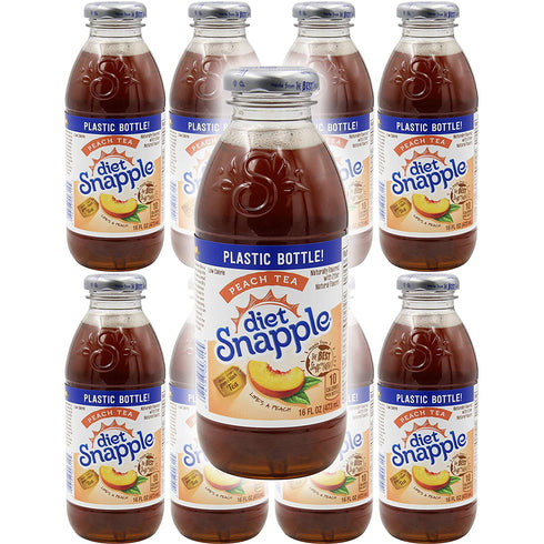 Snapple Diet Peach Iced Tea, 16oz Bottle (Pack of 8, Total of 128 Fl Oz)