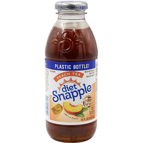 Snapple Diet Peach Iced Tea, 16oz Bottle (Pack of 8, Total of 128 Fl Oz)