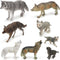 8 Pieces Wolf Toy Figurines Wolf Animal Figurines Forest Animal Figures for Kid Realistic Woodland Party Supplies Cake Toppers for Boys and Girls, 8 Styles