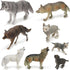 8 Pieces Wolf Toy Figurines Wolf Animal Figurines Forest Animal Figures for Kid Realistic Woodland Party Supplies Cake Toppers for Boys and Girls, 8 Styles