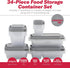 Good Cook EveryWare 34-Piece BPA-Free Plastic Food Storage Container Set, Clear/Grey, (41758)