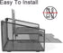 Meshist Wire Mesh Desk Organizer, Collapsible Desktop File Organizer with 3 Horizontal Paper Letter Trays and a Vertical Compartment, Black