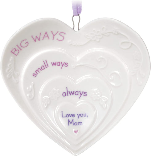 Hallmark Keepsake Christmas Ornament 2021, Love You, Mom Hearts, Porcelain