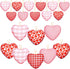 12 Pieces Valentine's Day Buffalo Check Fabric Ornament Valentine's Day Hanging Bauble Ornament Heart-Shaped Ornaments Baubles Decoration for Valentine's Day Wedding Party, 4 Styles