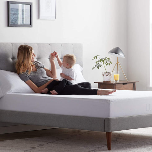 LUCID Premium Rayon from Bamboo Jersey Mattress Protector - Ultra Soft - Cal King