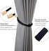 Porlepuo Magnetic Curtain Tiebacks 2-4 Pack, Curtain Holdbacks in Elastic Rope, Decorative Curtain Ties 20.6 inches for Thin or Thick Home Office Drapes (Black, 4)