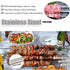 Metal Skewers For Kabobs - 17 inch BBQ Skewers For Grilling, 24 Pack Shish Kabob Skewers, Flat Stainless Steel Barbecue Skewers Grill Stick Set for Grilling Meat, Chicken, Shrimp, Fruit, Vegetables