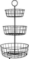HANZE 3-Tier Wire Fruit Basket Bowl, Detachable Vegetable Bread Countertop Display Storage Stand Rack for Kitchen Bathroom Hanging Organize, Brown