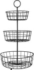 HANZE 3-Tier Wire Fruit Basket Bowl, Detachable Vegetable Bread Countertop Display Storage Stand Rack for Kitchen Bathroom Hanging Organize, Brown