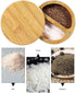 Salt and Pepper Bowls, Salt Keeper with Swivel Lid and Magnet to Keep Dry, Bamboo Salt Cellar with Two Spoons, Two Deep Compartments for Counter