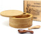 Salt and Pepper Bowls, Salt Keeper with Swivel Lid and Magnet to Keep Dry, Bamboo Salt Cellar with Two Spoons, Two Deep Compartments for Counter