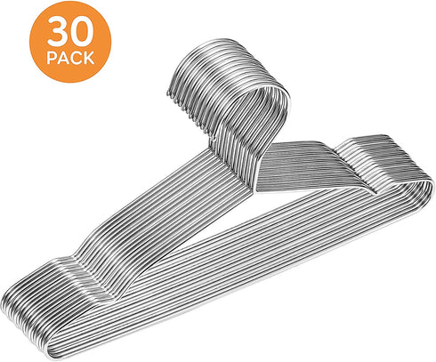 Baby Hangers, 30 Pack Stainless Steel 12.6 Inch Baby Clothes Hangers Heavy Duty Non-Slip Space Saving Coat Hangers Metal Hangers for Kids Children Toddler Clothes