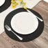 SHACOS Round Braided Placemats Set of 6 Washable Cotton Polyester Woven Round Table Mats 15 inch Heat Resistant (Black, 6)