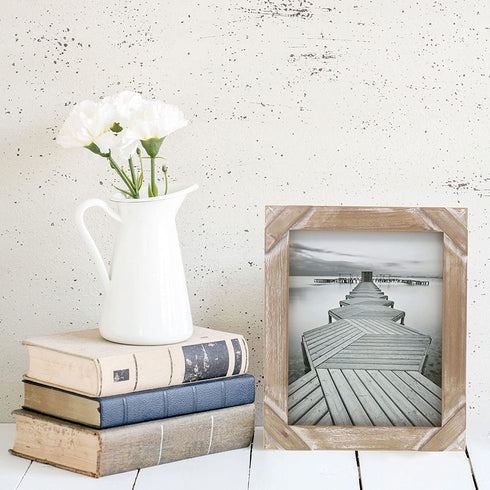 Barnyard Designs Rustic Farmhouse Distressed Picture Frame 8? x 10" Wood Photo Frame