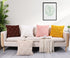 Decorative Throw Pillow Covers 20x20, Faux Fur Farmhouse Boho Pillow Cases ,Soft Plush Fuzzy Beige Cushion Covers for Sofa Couch Living Room Bedroom Set of 2