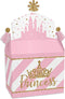 Big Dot of Happiness Little Princess Crown - Treat Box Party Favors - Pink and Gold Princess Baby Shower or Birthday Party Goodie Gable Boxes - Set of 12