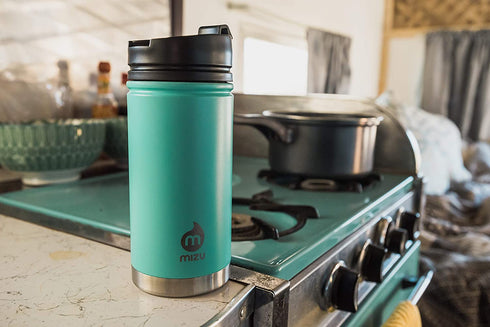Mizu - V5 Water Bottle | 15 oz. Double Wall Stainless Steel Vacuum Insulated | Wide Mouth with Leak Proof Coffee Lid | Multiple Colors | BPA Free