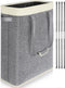 40L Narrow Laundry Basket with Padded Handle, 22" Slim Laundry Hamper Foldable, Thin Dirty Clothes Basket for Dorm Organize, Skinny Laundry Hamper for Small Space, Closet Bedroom, Bathroom Corner
